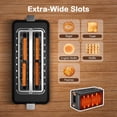 thumbnail image 4 of Mecity 4 Slice Toaster, Long Slot Toaster with Timer, Bagel, Defrost, Reheat, Cancel Functions, Warming Rack, Removable Tray, 6 Browning Settings, Extra Wide Slots, Stainless Stee, 4 of 8