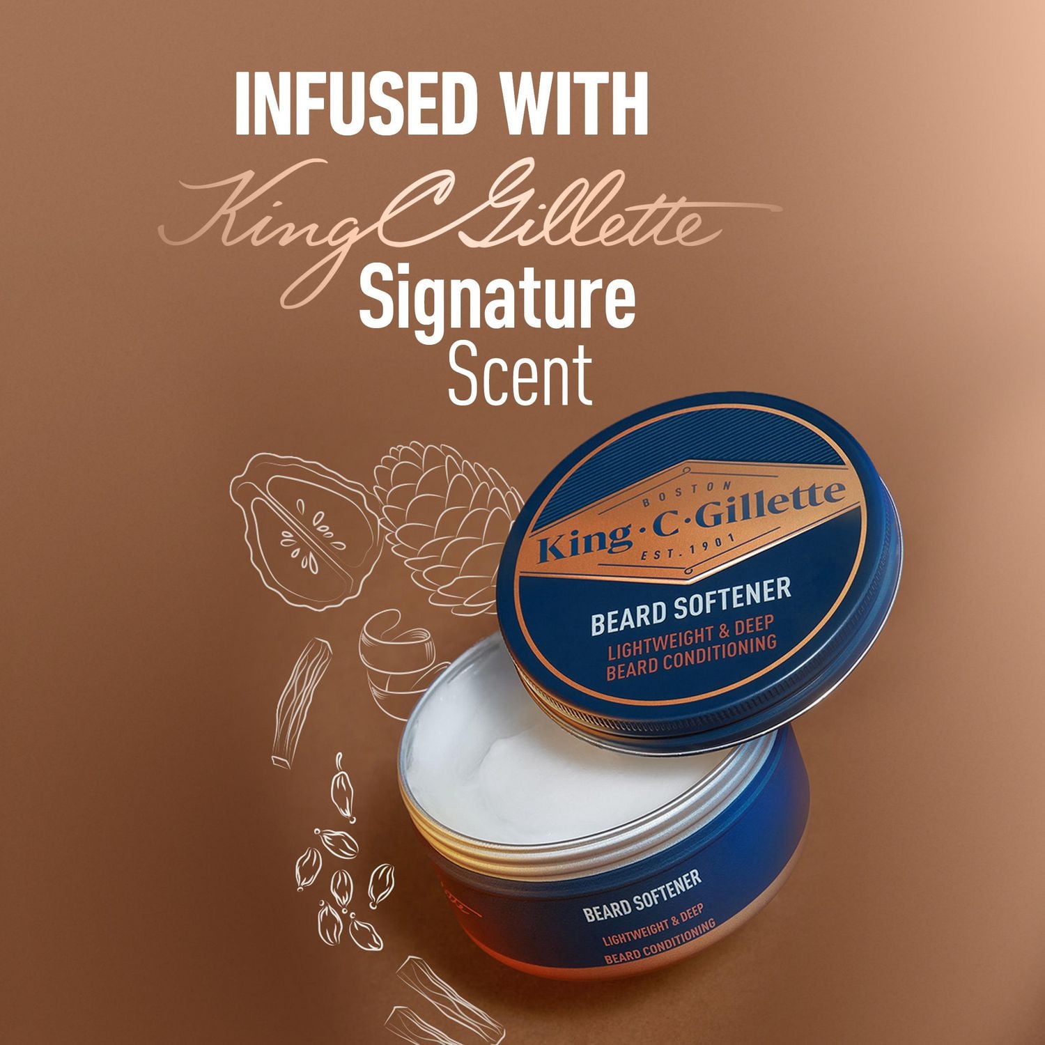 King C. Gillette Beard Softener, beard balm with argan oil for beard softening and deep conditioning