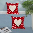thumbnail image 2 of Housses de Coussin de la Saint-Valentin 20x20, Ensemble de 2, Coussins Décoratifs Blancs avec Cœurs d'Amour Rouges, Taie d'Oreiller Carrée pour la Saint-Valentin, Anniversaire, Style Ferme, Décoration de Fête, Housse de Coussin d'Extérieur pour Canapé, 2 of 6