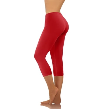 Aqestyerly Women's Casual High Waist Wide Leg Yoga Pants, Solid, Capris, Medium