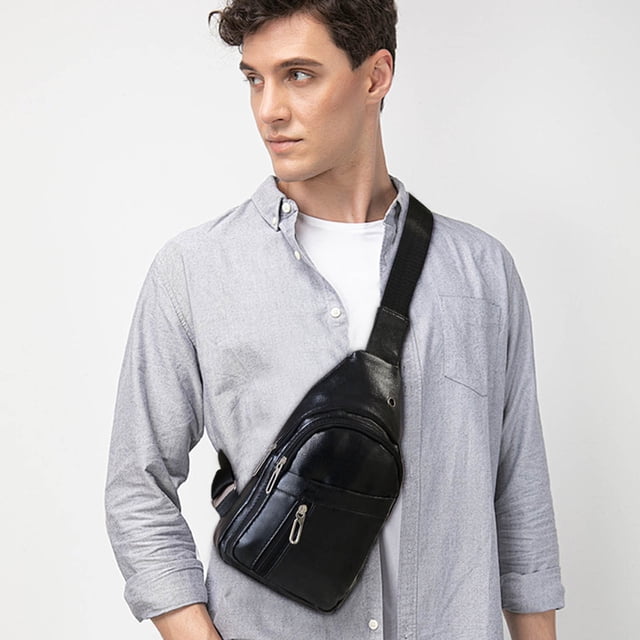 Nilvkv Strap Bag Crossbody Backpack with With Headphone Hole Strap Backpack Hiking Backpack Multipurpose Crossbody Chest Bag