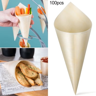 Lubelski 100Pcs Dessert Cones Food Grade Disposable Leakproof Heat-Resistant BPA Free Charcuterie Cones Small Dessert Cones Kitchen Supplies