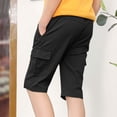 thumbnail image 3 of Shorts Cargo pour Garçons Grande Poche Coton Quotidien Décontracté Enfants Taille Élastique Cordon Doux Plein Air Randonnée Short, 3 of 9