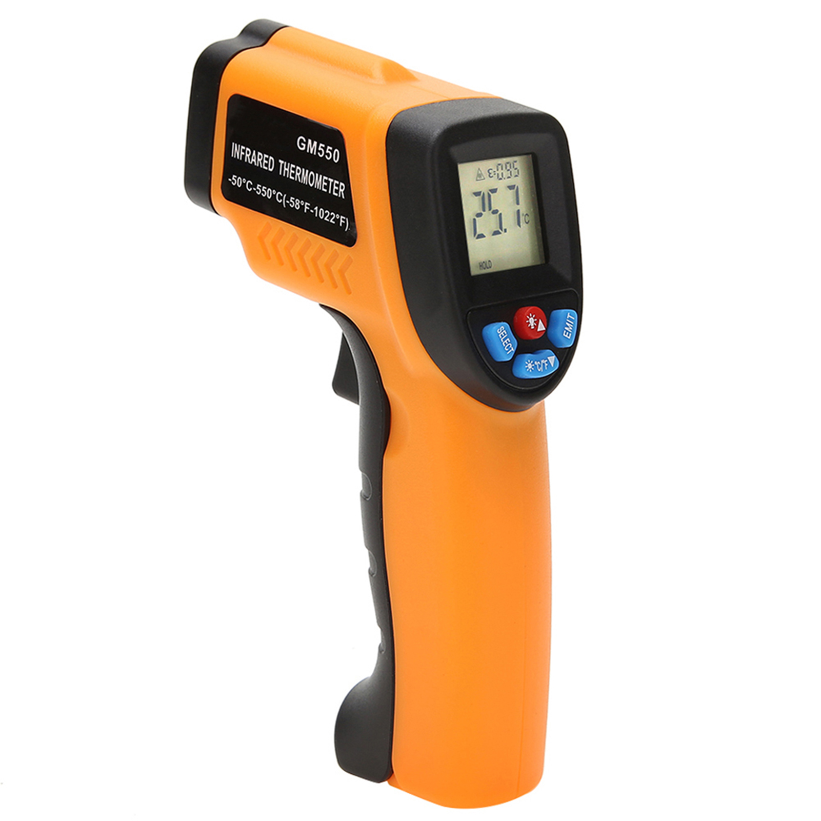 Handheld Non-Contact Digital Infrared Thermometer Pyrometer Aquarium LCD Laser Thermometer Outdoor Thermometer -50~550℃