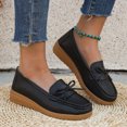 thumbnail image 2 of B91xZ Chaussures Confortables pour Femmes Mocassins à Semelle Crantée Plateforme Talon Épais Classique Bout Rond à Enfiler Uniforme de Bureau Oxfords Chaussures, Noir 7, 2 of 5
