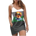 thumbnail image 2 of Ovzne Robes pour Femmes Robe de Plage Mode Robe d'Été pour Femmes Poches Décontractée Col Rond Sans Manches Imprimé Robes de Plage Boho Robe Mini Robes Grande Taille Robe Liquidation, 2 of 6