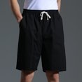 thumbnail image 2 of Birdeem Mens Solid Fashion Casual Cotton Drawstring Elastic Waist Half Shorts Pants, 2 of 12