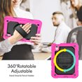 thumbnail image 3 of Case for iPad Mini 7 A17 Pro 2024/Mini 6 2021 8.3 Inch 7th/6th Gen with Screen Protector, 360 Degree Rotating Kickstand Hand Strap Shockproof Cover with Shoulder Strap, Rose, 3 of 7