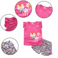 thumbnail image 2 of Ensemble d'Été 2 Pcs pour Bébé Fille, Haut à Manches Courtes Imprimé et Pantalon, 2 of 8