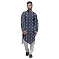 thumbnail image 1 of Atasi Button Down Asymmetric Printed Long Sleeve Rayon Kurta Pyjama Set, 1 of 4