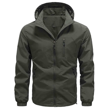 Pisexur Vestes Coupe-Vent pour Hommes Couleur Unie à Fermeture Éclair Manteaux Sport Décontractés Ajustés Légers à Manches Longues Vestes à Capuche Grande Taille Veste d'Entraînement avec Poches M-5TG