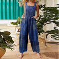 thumbnail image 4 of Jumpsuits For Women Sleeveless Backless Spaghetti Strap Wide Leg Pants, 4 of 4