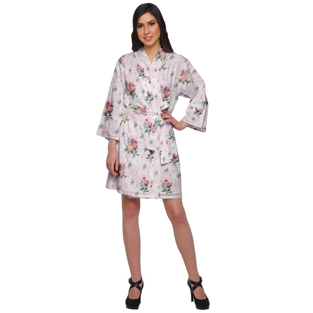 Moomaya Printed Crossover Robes Bridesmaid Getting Ready Bathrobes For Women