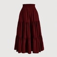 thumbnail image 4 of Besolor Maxi Skirts for Women 2025 Summer Elastic Waist Drawstring Ruffle Tiered a Line Flowy Beach Long Skirt, 4 of 4