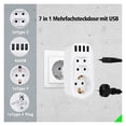 thumbnail image 3 of USB Wall Charger,With USB 7 In 1 Strip Outlet Wall USB Adapter,Multi Device Charger Organizer Compatible With Tablet And Cell Phone ,Easy to Use, 3 of 6
