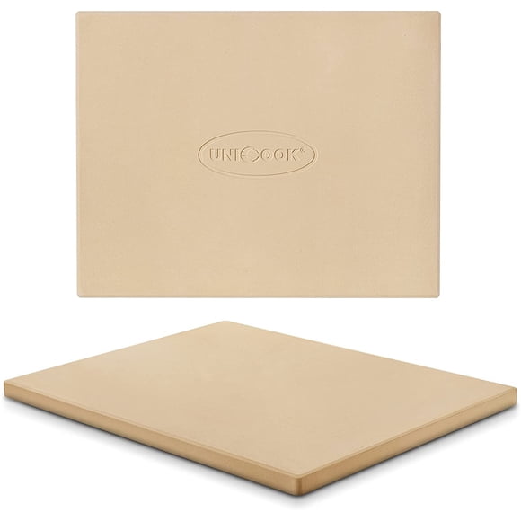 Pierre à Pizza en Cordiérite Robuste, Pierre de Cuisson pour Pain, Moule à Pizza pour Four et BBQ, Résistant aux Chocs Thermiques, Rectangulaire 15 x 12 Pouces, 6,6 Lb