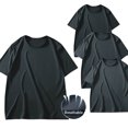 thumbnail image 2 of Besolor Lot de 3 T-Shirts à Manches Courtes pour Homme Grande Taille Été Col Rond T-Shirts Basiques Décontractés Respirants d'Entraînement Hauts de Gym, 2 of 7