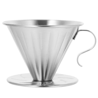 KAKOWELY Égouttoir à Café en Acier Inoxydable, Filtre à Café Portatif, Tasse, Entonnoir à Scories de Thé, 4,53 Pouces X 4,53 Pouces X 3,27 Pouces