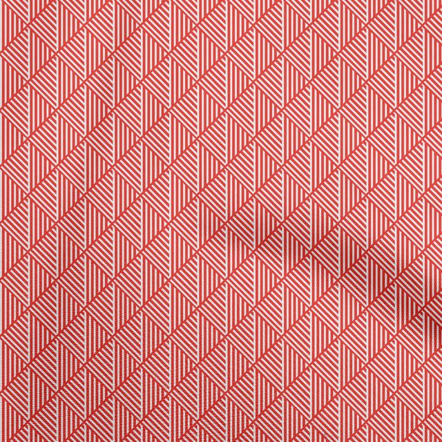 oneOone Rayon Red Fabric Geometric Dress Material Fabric Print Fabric By The Yard 56 Inch Wide