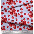 thumbnail image 2 of Soimoi Rayon Crepe Fabric Raspberry,Strawberry & Cherry Fruits Printed Craft Fabric by The Yard 46 Inch Wide, 2 of 3