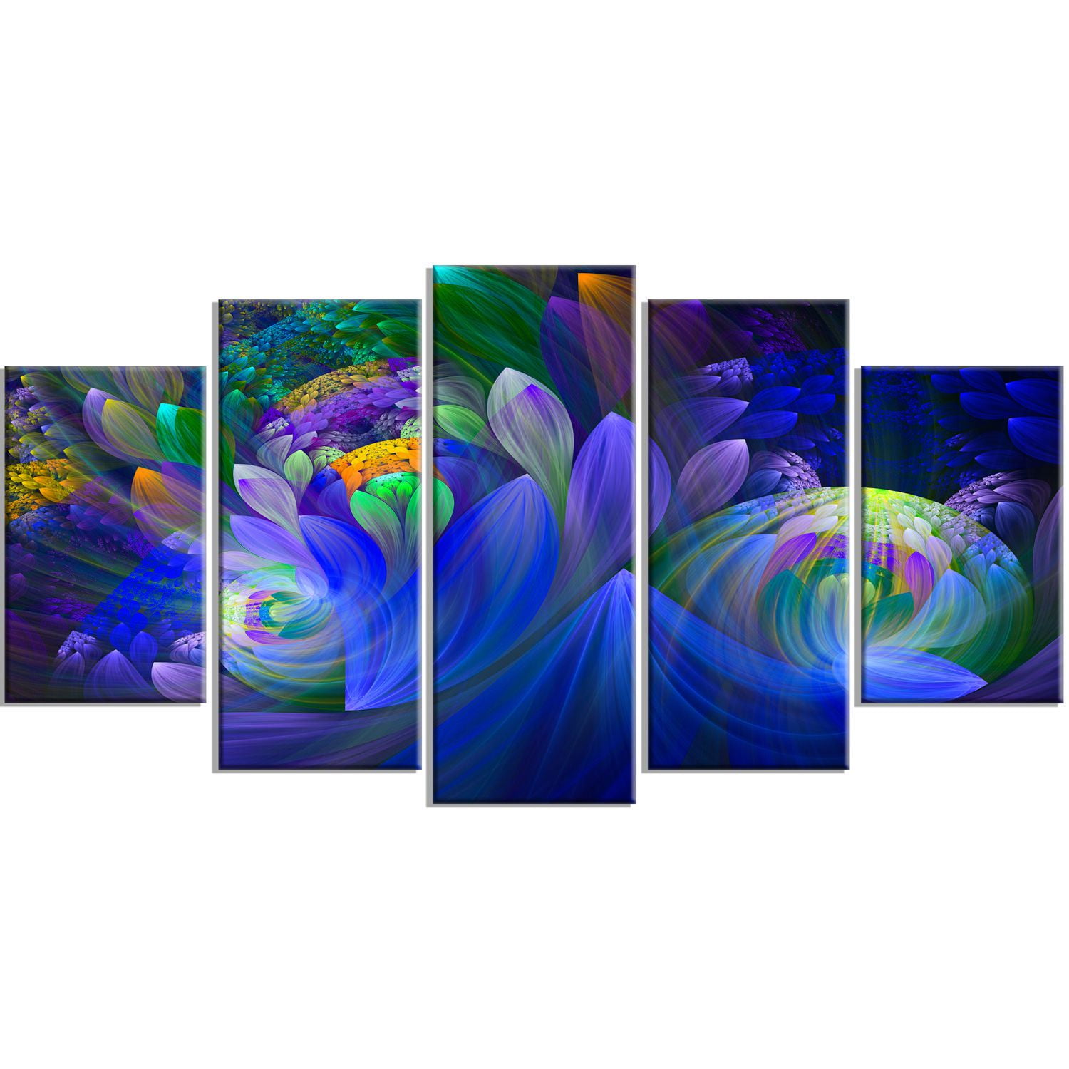Tableau sur toile imprimée Design Art Bouquet de fleurs bleus Abstrait