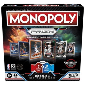 Monopoly Prizm: NBA 2nd Edition Board Game, Monopoly Game with 2023-24 Panini NBA Trading Cards