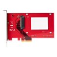 thumbnail image 2 of StarTech.com U.3 to PCIe Adapter Card, PCIe 4.0 x4 Adapter For 2.5" U.3 NVMe SSDs, SFF-TA-1001 PCI Express Add-in Card for Desktops/Servers, TAA Compliant - OS Independent (PEX4SFF8639U3) - Interface adapter - 2.5" - U.3 NVMe - PCIe 4.0 x4 - red - TAA Compliant, 2 of 7
