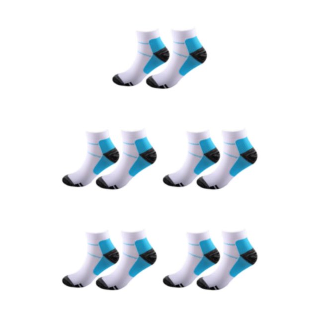 Wweixi 2piece Relieve Foot Fatigue Compression Socks For Greater Comfortable To Wear Ankles Socks blue L/XL 5Set