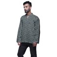 thumbnail image 2 of Atasi Kurta Décontractée Imprimée à Col Chinois Chemise Ethnique Kurta Courte pour Homme Tunique, 2 of 5