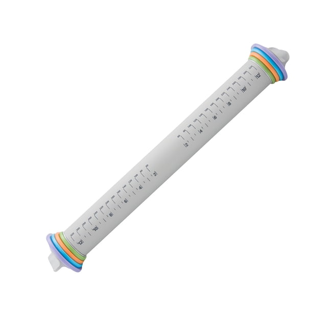 Dvkptbk Rolling Pin Steel Rolling Pin, with 4 Removable Rings and Mat for Baking