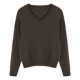 thumbnail image 5 of BLVB Chandails Chauds pour Femmes Col en V Classique Doux Chandail Confortable Ample Décontracté Manches Longues Automne Hiver, 5 of 5