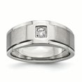 thumbnail image 1 of Acier Inoxydable Brossé et Poli avec Anneau CZ 9 Tailles, 1 of 6