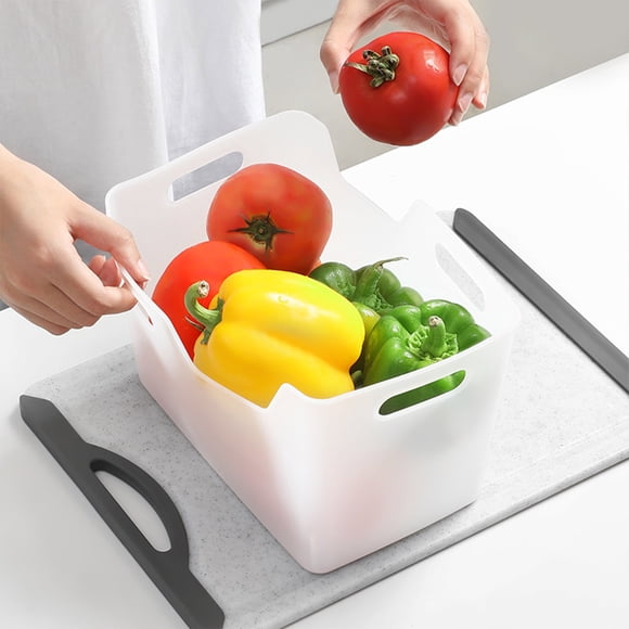 Wuztai White Plastic Storage Bins For Pantry Organization, Multi-Purpose Plastic Storage Containers With Handles, Open Top Modular Bins for Kitchen Refrigerator Bathroom Office Garage