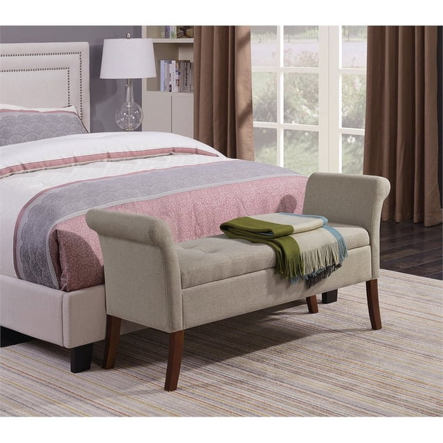 Convenience Concepts Designs4Comfort Banc de Rangement Garbo en Tissu Beige