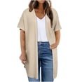 thumbnail image 1 of Plebaso Womens Plus Size Cardigan Short Sleeve Summer Cardigans Open Front Casual Blouses with Pockets, 1 of 7