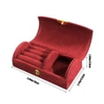 thumbnail image 3 of Btomtd Bead Velvet Travel Portable Arched Small Jewelry Box Jewelry Storage Box Fashion Jewelry Packaging Box, Red, 3 of 6