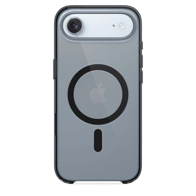 Étui iPhone Air avec MagSafe Affichant une Vue Arrière Centrée d'Un Étui Translucide Ultra Mince avec un Cadre en polycarbonate de 0,9 mm, Intérieur Givré et Extérieur à Fini Très Lustré. Il Présente un Retour Précis des Boutons, des Aimants MagSafe Visibles pour la Recharge Sans Fil, et une Sangle Bandoulière Sécurisée.