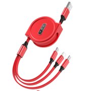 Three-in-one telescopic charging cable for Apple Android Type-C fast charging data cable Multi-USB Cable For Fast Charging And Data Transfer
