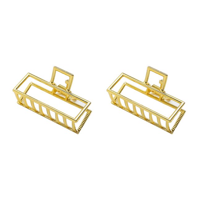 maskred Pinces de Mode Grand Style Simple à Portée de Main Style Simple Robuste Exquis Accessoires Barrettes pour Femmes Or/rectangle 2Set