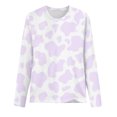 thumbnail image 4 of Pompotops Chemises pour Femmes Col Rond Imprimé Manches Longues Hauts Blouse Régulière Imprimée Liquidation, 4 of 5