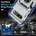 thumbnail image 2 of KOMI Compatible avec Google Pixel 7a Étui avec Couvercle Coulissant Intégré pour Objectif d'Appareil Photo + Protecteur d'Écran + Support Anneau pour Doigt avec Béquille, Étui de Téléphone Robuste Antichoc Protection Intégrale, 2023 Argent, 2 of 5