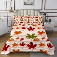 thumbnail image 1 of Fall Leaves Bedspread Set Maple Leaf Quilt Set Queen,Autumn Plant Coverlet Set Watercolor Botanical Quilted,Farmhouse Fall Decorations for Home, 1 of 5