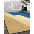 thumbnail image 2 of Ahgly Company Tapis d'Intérieur Carrés Abstraits Bleu Acier Abstrait, 7 Pieds Carré, 2 of 6