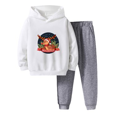 LUOGENLI Toddler Boys Long Sleeve Print Shirt Tops and Pants 2Pcs Child Kids Set&Outfits Cotton Maxi Boysuit with Pockets Gray 5-6 Years