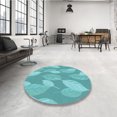thumbnail image 4 of Ahgly Company Tapis d'Intérieur Lavables en Machine, Carrés de Transition, Vert Clair, 4' Carré, 4 of 7