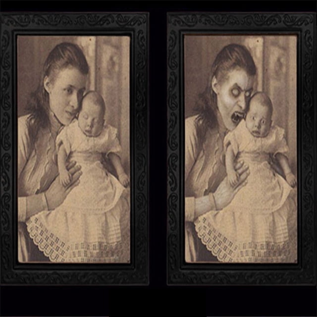 TIMIFIS Halloween Props Horror Picture Frame Lenticular 3D Changing Face Scary Portrait Haunted Spooky Halloween Decorations - Fall