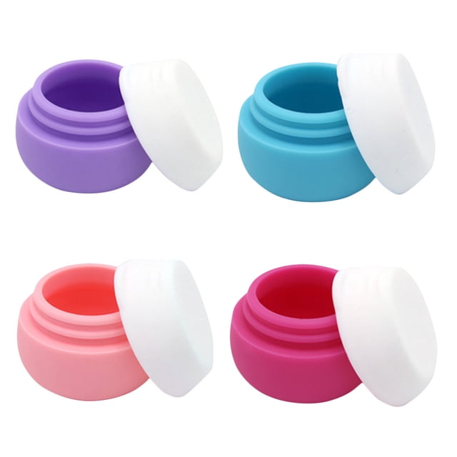 Miangastore 4Pcs Lotion Jars Mini Containers with Lids for Travel Size Portable PP Material 1.77x1.77x1.41in