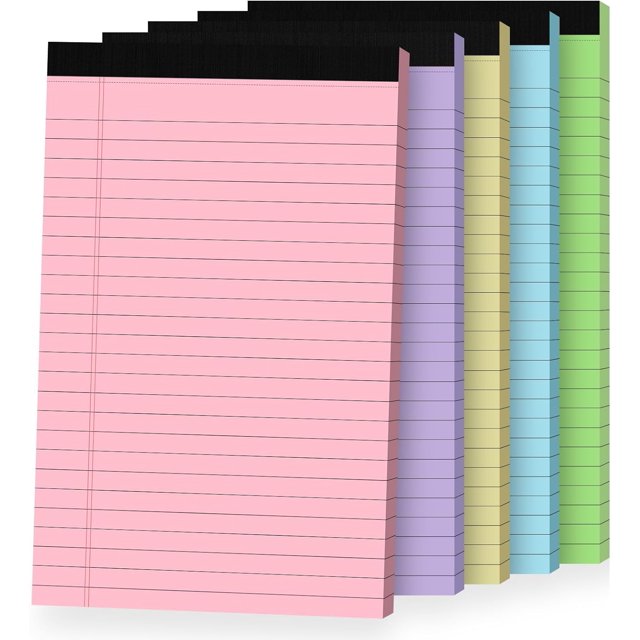 5pcs Small Note Pads, Notepads 5x8 College Ruled Notebook, Writing Pads 5 x 8, Legal Pads, Memo Pad Paper Perforate, Ruled Line Notebooks for Work, School, Office