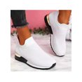 thumbnail image 1 of Woobling Chaussures Décontractées pour Femmes Espadrilles Confort Respirantes Ballerines Bout Rond Chaussette Espadrille Mode pour Femmes à Enfiler Chaussure de Marche Blanc 6.5, 1 of 9