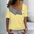 thumbnail image 2 of Birdeem T-Shirt Décontracté à Manches Courtes Col en V Imprimé Mode pour Femmes, 2 of 6